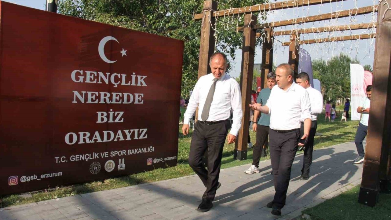 Erzurum GSİM Olimpiyat Parkına çadır gençlik merkezi kurdu