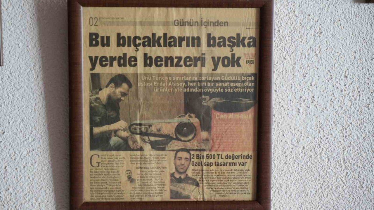 Çeliğe sanat katıyor: Güdüllü ustanın el emeği bıçakları