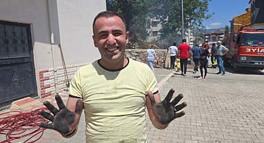 Anız yangını vatandaş itfaiye iş birliğiyle söndürüldü