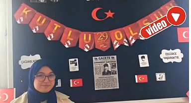Öğrenciler, Cumhuriyet panosu hazırladı