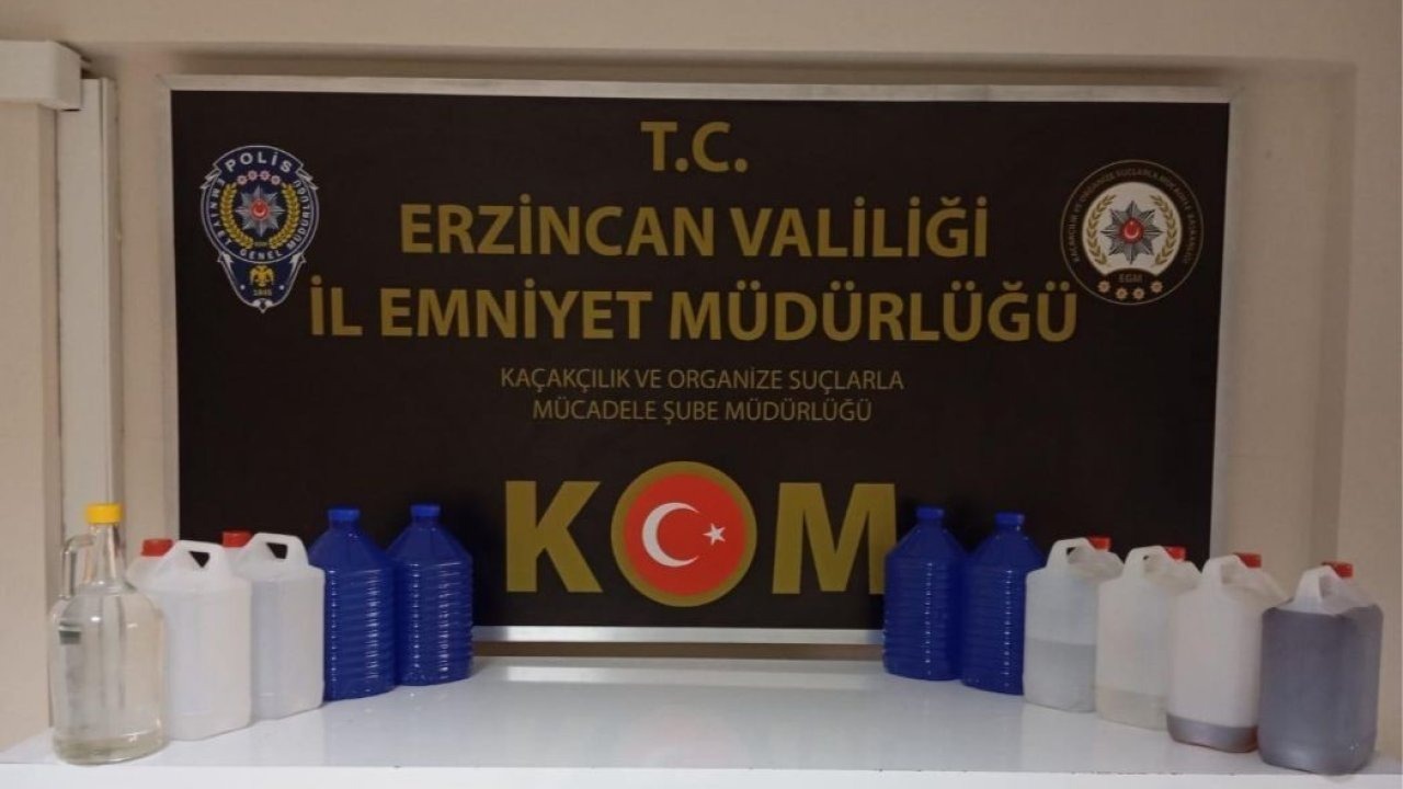Erzincan’da 42 litre kaçak içki ele geçirildi