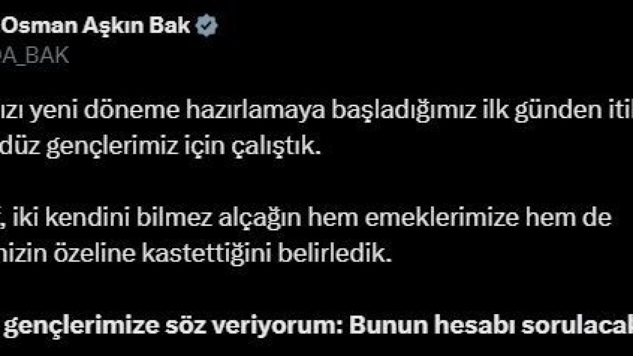 Bakan Bak: "Buradan gençlerimize söz veriyorum bunun hesabı sorulacak"