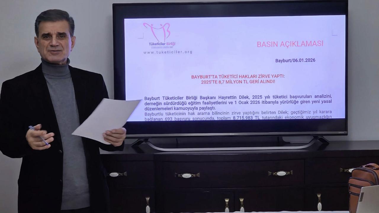 Bayburt’ta tüketici kazandı: 8 milyon 715 bin TL geri alındı