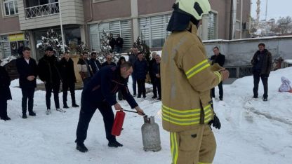 Demirözü’nde yangın tatbikatı