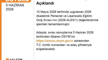 ALES sonuçları açıklandı