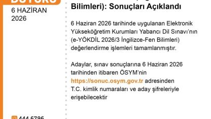 e-YÖKDİL 2026/3 sonuçları açıklandı