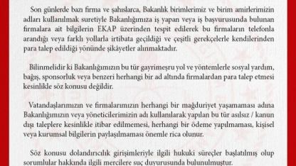 MEB: "Bakanlığımızın sosyal yardım veya bağış adı altında firmalardan para talep etmesi söz konusu değildir"