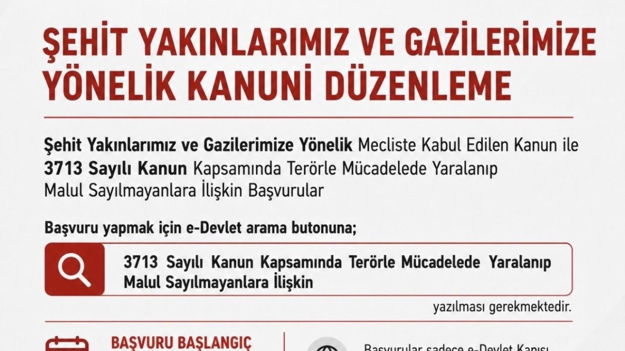 Bakan Göktaş: "Terörle mücadelede malul sayılmayan vatandaşların başvuruları 1 Eylül’de başlıyor"