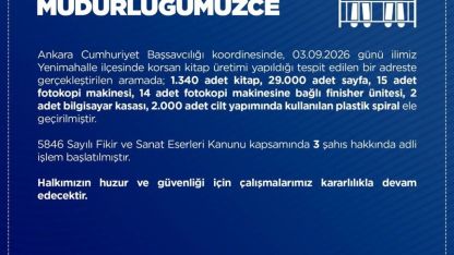 Ankara’da bin 340 adet korsan kitap ele geçirildi