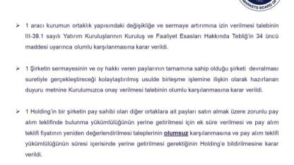 SPK’dan tasfiye süresine ilişkin basın duyurusu