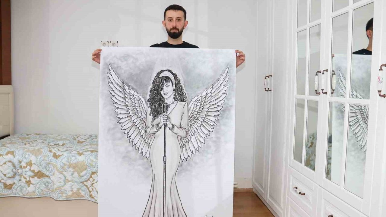 Kömür çuvalından seçtiği parçalarla Bergen’in portresini çizdi
