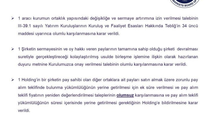 SPK’dan tasfiye süresine ilişkin basın duyurusu