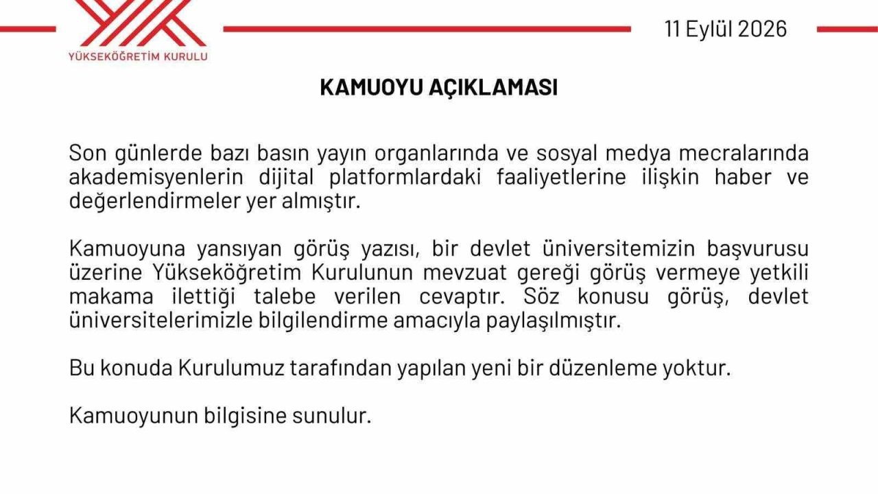 YÖK: "Bu konuda Kurulumuz tarafından yapılan yeni bir düzenleme yoktur"