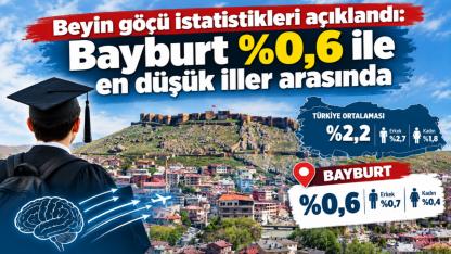 Beyin göçü istatistikleri açıklandı: Bayburt %0,6 ile en düşük iller arasında