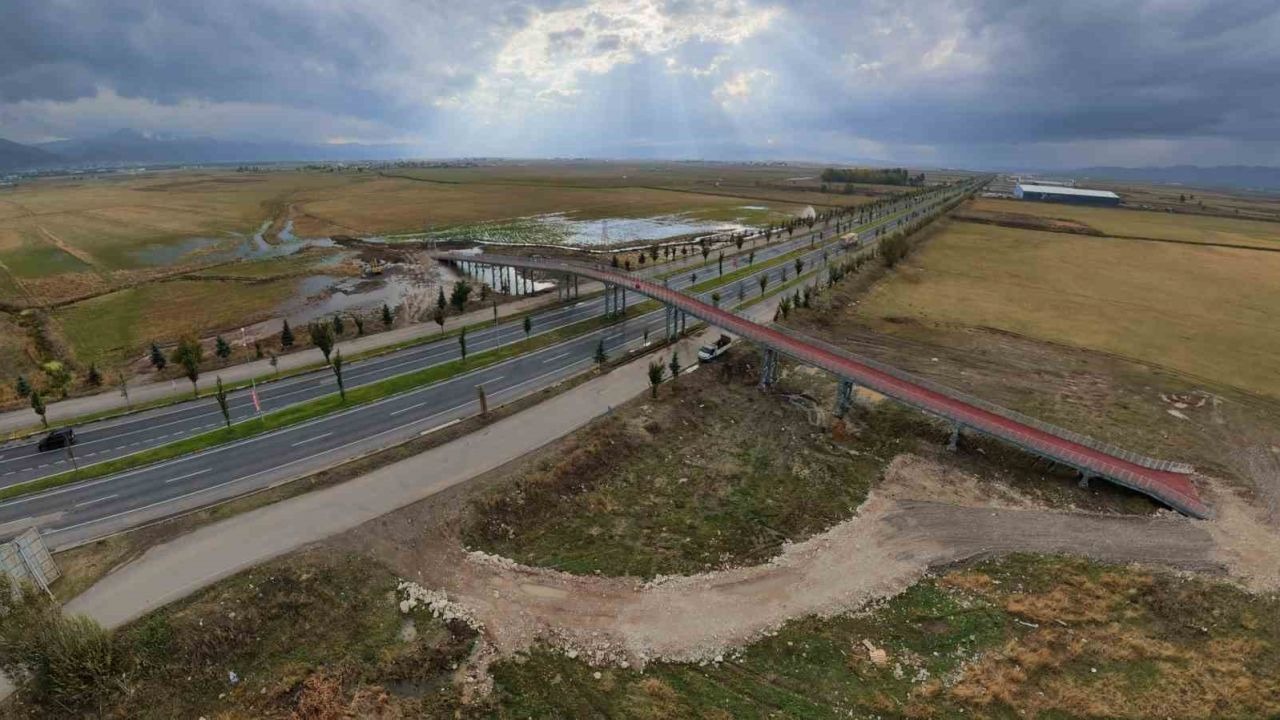 Erzurum’da hayvanların güvenli geçişi için yapılan ekolojik köprü tamamlandı