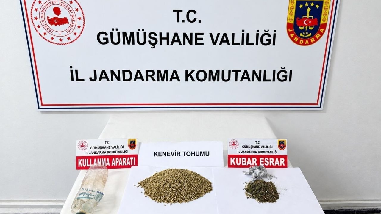 Gümüşhane’de durdurulan araçta uyuşturucu ve kenevir tohumu ele geçirildi